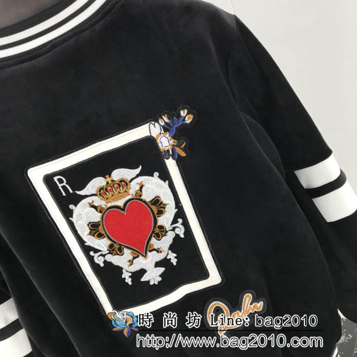 DＧ杜嘉班納 撲克牌系列 18ss秋冬新款 絲絨棒球款 男款外套 ydi1648